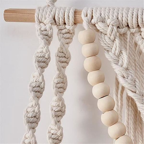 Macrame väggmonterad hylla väggdekor för sovrum vävd rep macrame väggkonst som boho badrumshyllor