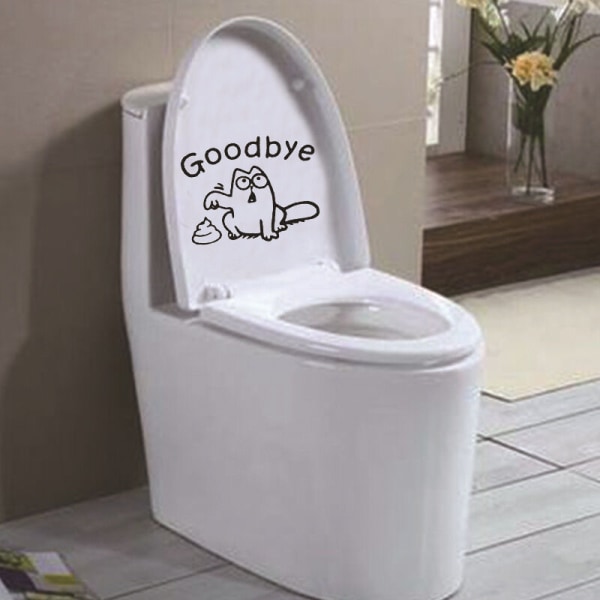 Seinän tarra wc ?? Hei ?? Wc kissa tarrat pesu kylpyhuone sisustus wc-istuin