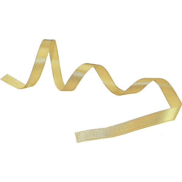 Exklusivt glänsande dekorationsband - 10 mm x 22 meter - transparent guld
