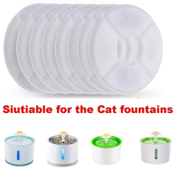 24x Ersättningsfilter för dricksfontän för husdjur Vattendispenser Filter för kattfontän för husdjursfontän