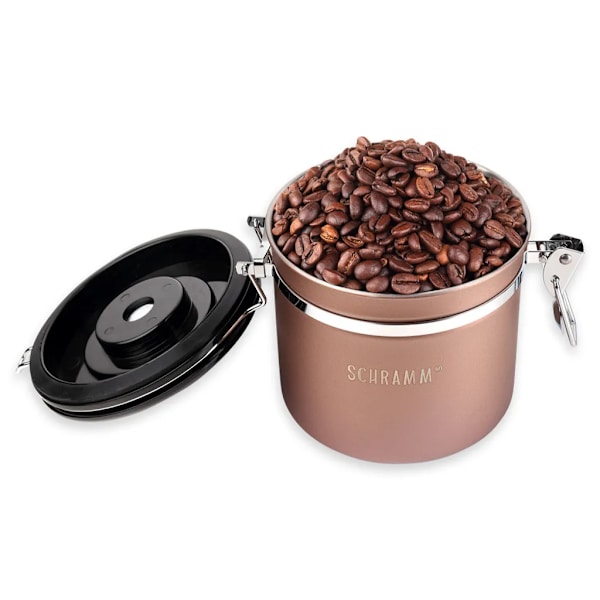 Schramm® kaffeburk 1200 ml i 10 färger med doseringssked Höjd: 12cm Kaffeburkar Kaffeburk av rostfritt stål, färg: brons