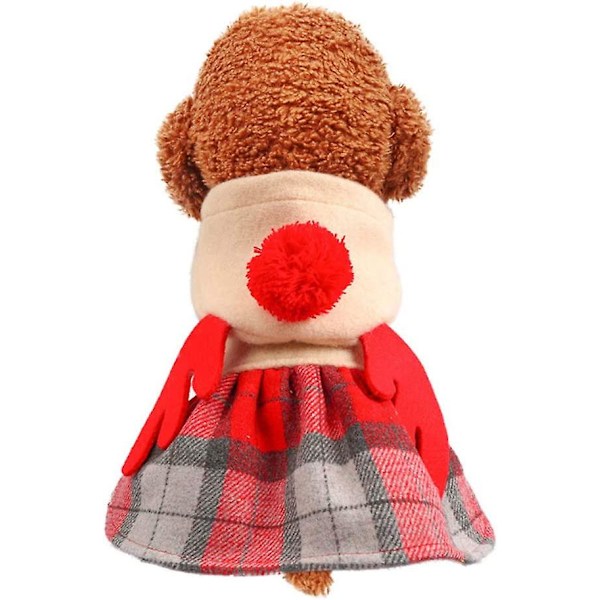 Jul husdjur hund tomte kostym kläder för vinter varm jul fest klänning kappa rolig display kläder-röd M