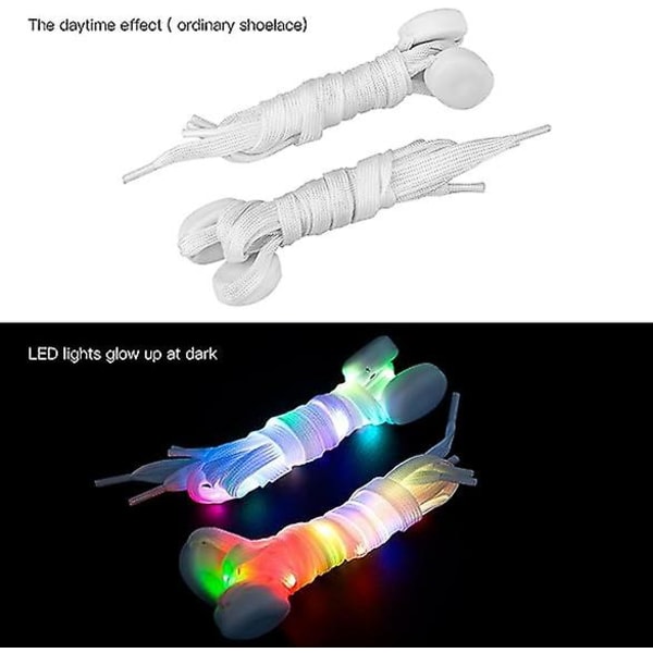 Led-snörning lysande nylon glitter lysande snören för basket LED-skor