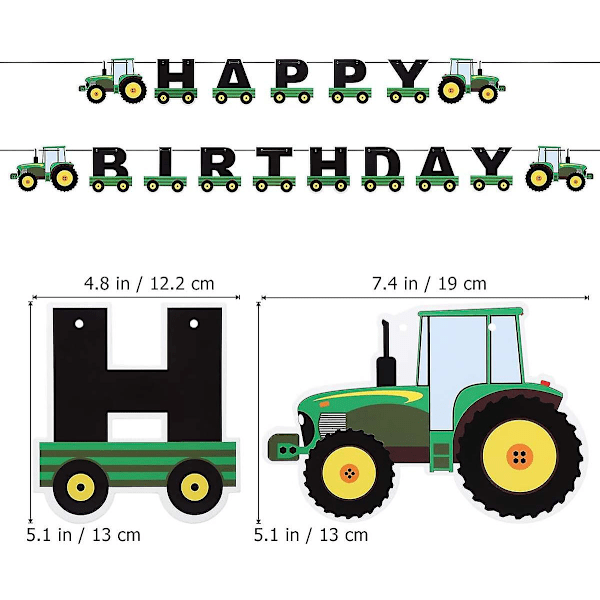 Grön Traktor Grattis På Födelsedagen Banderoll Traktor Girlang Banderoller Barnkalas Traktor Tema Dekorationer För Födelsedag Barn Dusch Festtillbehör