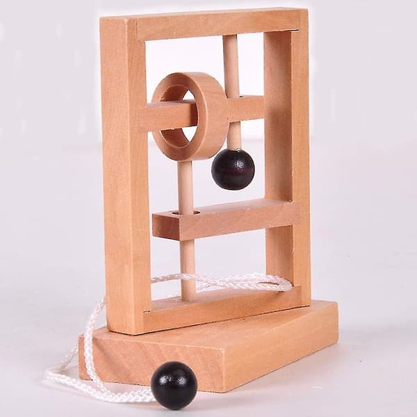 3D Trä Trådning Rep Loop Pussel Luban Lås Hjärngympa Spel Vuxna Barn