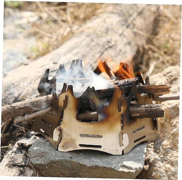 Camping Vedspis Bärbar Vedspis Lättvikt Vikbar Spis Utomhusmatlagning