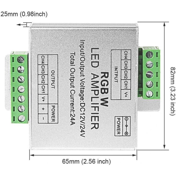 RGB/RGBW 5050 LED-nauhavahvistinohjain toimii 4-pinnisen/5pin DC12V/DC24V 5050SMD-nauhan kanssa