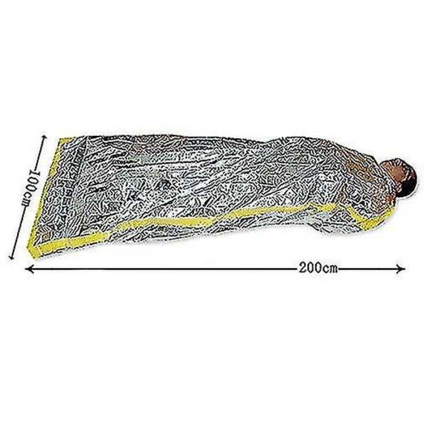 Återanvändbar nödsömnväska, bärbar utomhus vattentät camping överlevnadsväska med silverfolie för resor-1