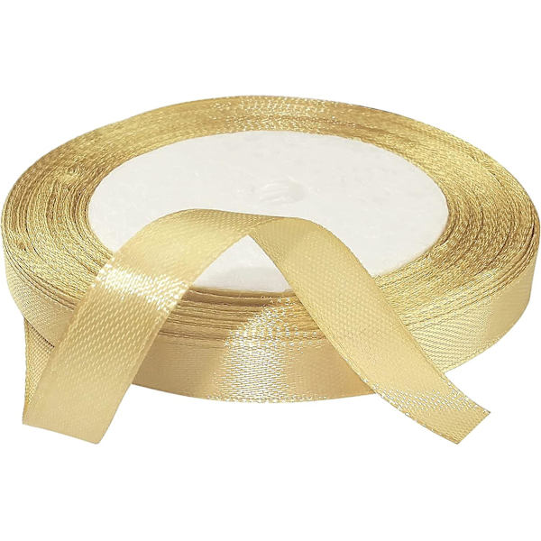 Exklusivt glänsande dekorationsband - 10 mm x 22 meter - transparent guld