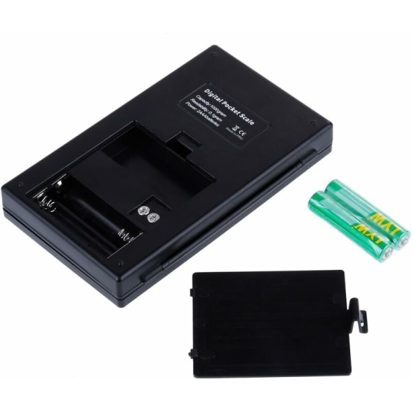 Digital lommeskalaer 1000g x 0,1g, køkkenskalaer, smykkeskalaer Mini elektroniske lommeskalaer-sort