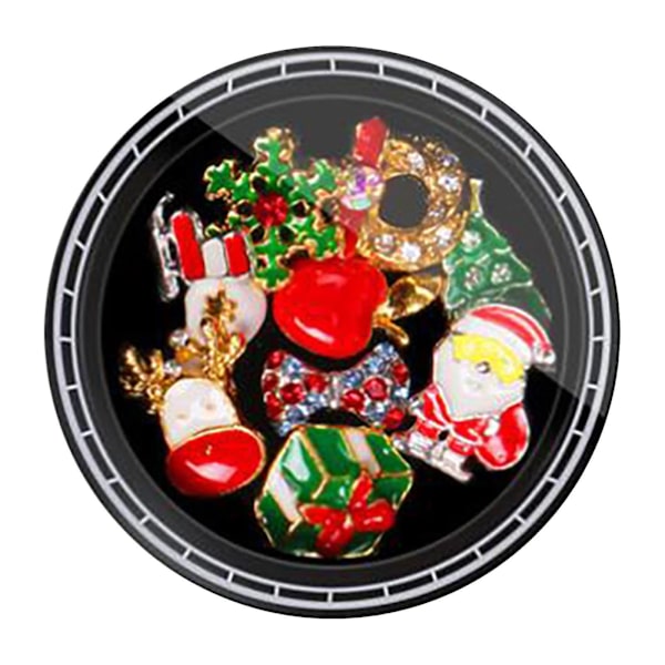 Jultomte Snöflinga Present Legering Pärla Blandad Nagel Rhinestone