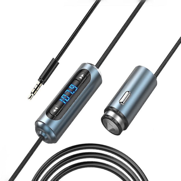 Fm-sändare, radioadapter Car Kit Support 3.5 Audio Interface Signalingång med USB billaddare, kompatibel med Iphone, Android, Vivo, Oppo, Etc.