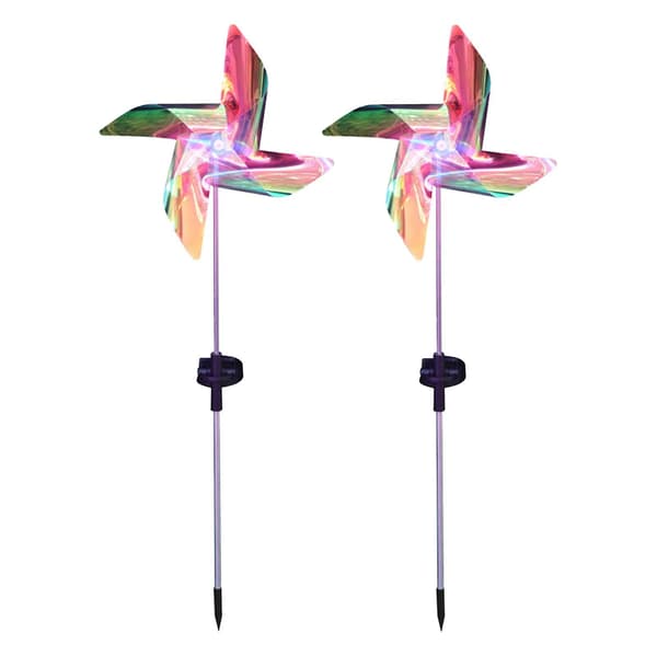 2-pack - Vindkvarn solcellslampa