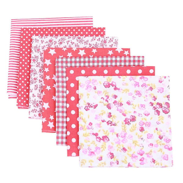 7-pack Bomullstyg för Hantverk, Patchwork-Kvadrater, Quiltning, Syprojekt, DIY
