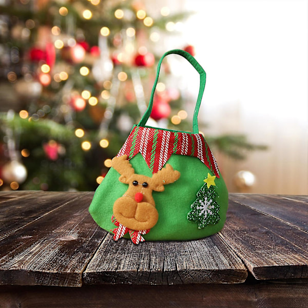 Julgåväska Julafton Gåväska Äppelpåse Kreativ Handväska Tomte Snögubbe Godispåse