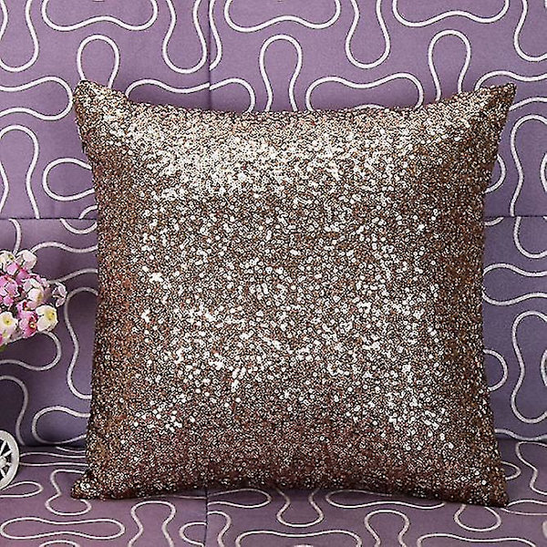 Kastkuddeöverdrag i enfärgad glitter med paljetter - Café Heminredning