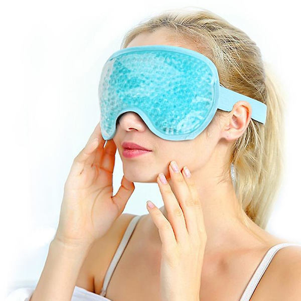 Återanvändbar ögonmask, isögonmask för svullna ögon/mörka ringar/migrän/stresslindring, varm med mjuk plyschbaksida, sovmask