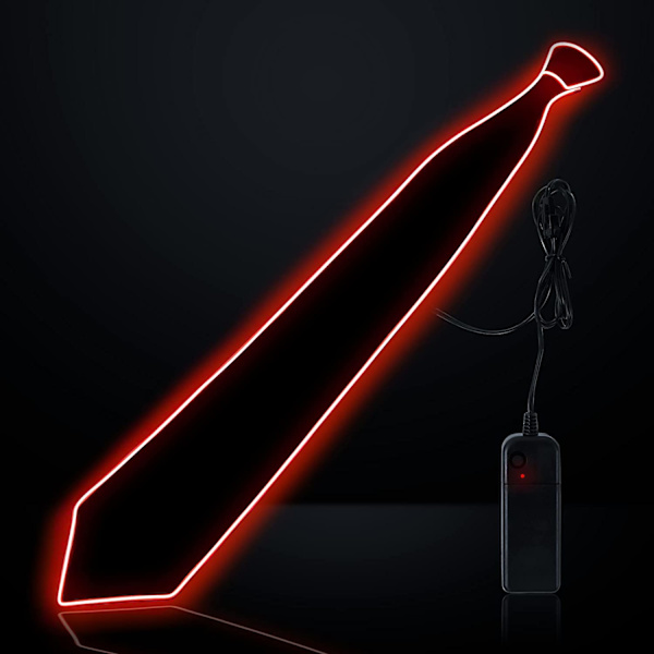 LED-ljus slips med strömkabel, 3 lägen fest slips (röd) röd