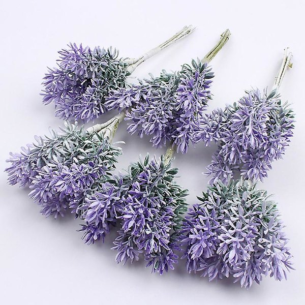 1 Bukett Konstgjord Blomma Lavendel Diy Trädgårdsfest Hem Semesterhantverk Dekor