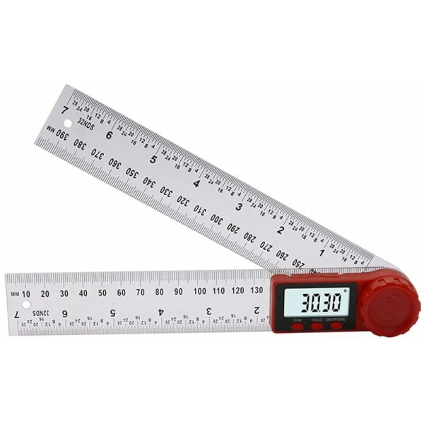 2-in-1 300mm digitaalinen astemittaviivain valkoisesta muovista, tarkka elektroninen mittalaite