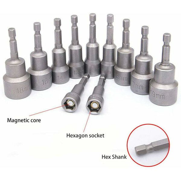 TRIO magnethylsa för borr-, hyls- och slagnyckeladapter 8 mm（10 stycken）