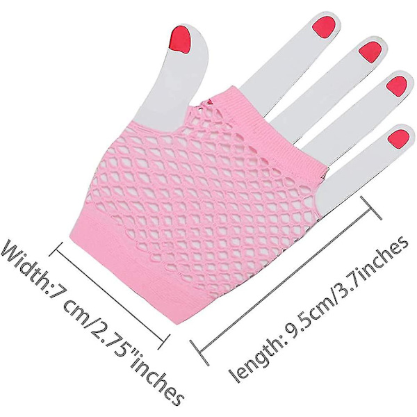 Fingerlösa Mesh-Handskar för Kvinnor, 80-tals Festdräkt Tillbehör, Fiskgarn