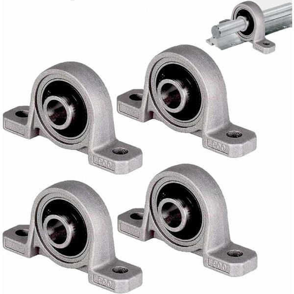 4 st självinställande flänslager, 10 mm självinställande flänsrullar, flänshål, självinstallerande fästen, innerkullagringar i zinklegering