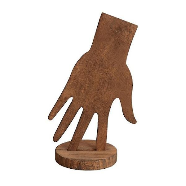Träarmband Ringar Display Stativ Palmformad Smycken Displayhållare För Hem Sovrum-4