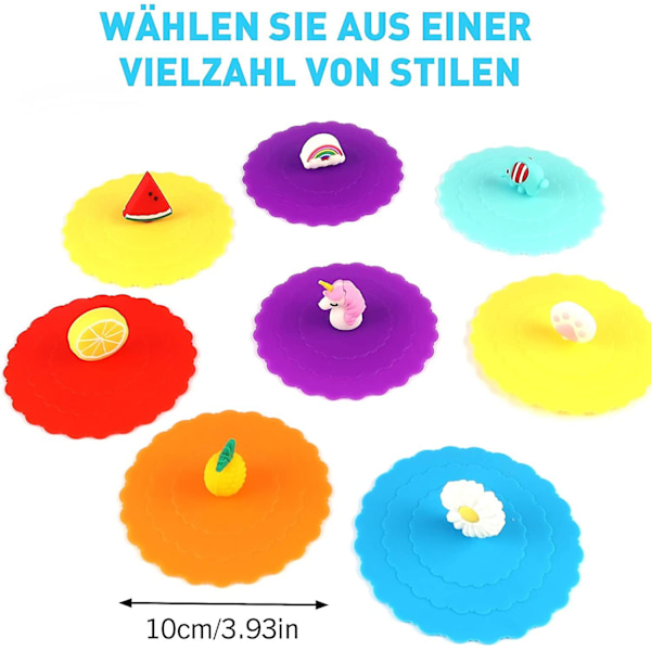 8-pack silikonvattenflaskalock, dammsäkert silikonkopplock, läckagesäkert kopplock (10cm)