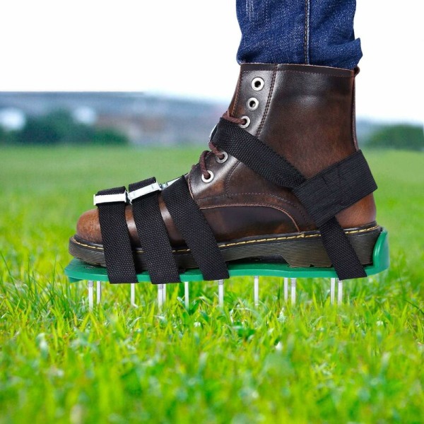 Gräsluftare sandaler gräsmatta luftare rullgräsmatta sko, gräsmatta sko, gräsmatta luftare gräsmatta scarifier gräsmatta scarifier spik skor för din gräsmatta