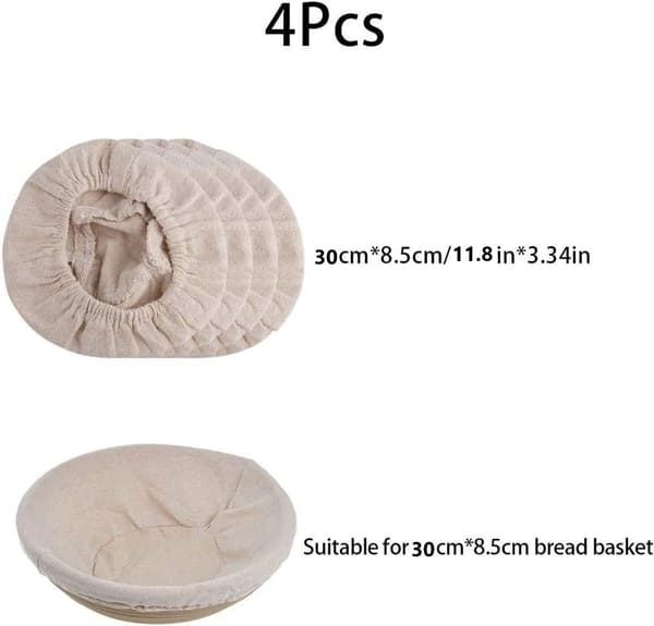 4 st Bröd Jäsning Korg Rund Linne Korg Liner 9\"