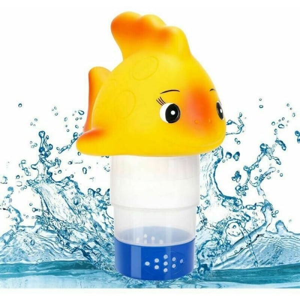 Goldfish Chemical Float Klor Dispenser, Dispenser för justerbar mängd, Rymmer 3" kemikalietabletter