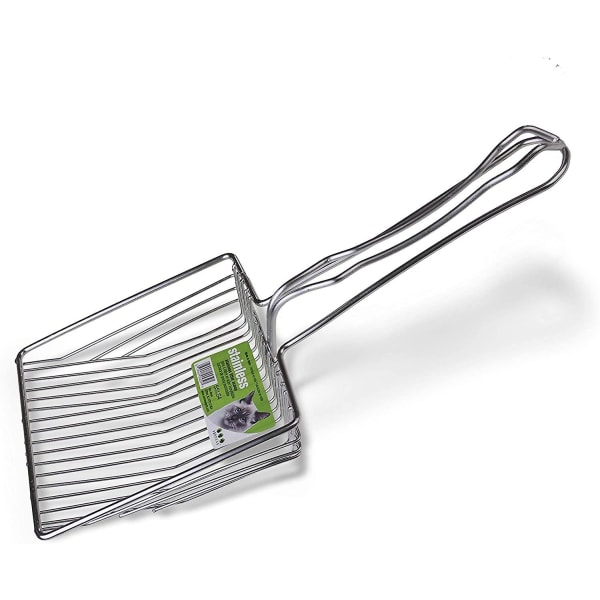 Rostfritt stål sopspade, kraftig, minskar damm