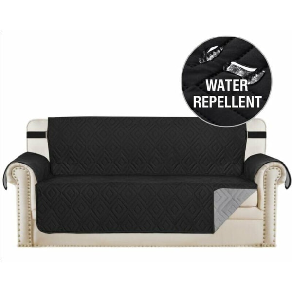 Fåtöljskydd halkfri 1-sits soffskydd vadderad fåtöljskydd Relax svart