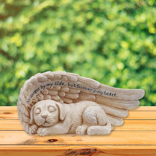 Trädgårdsängel Djurstaty Ornament Hundängel Husdjursminnesmärke Gravsten Staty Inomhus/utomhus Gräsmatta Dekoration Vacker