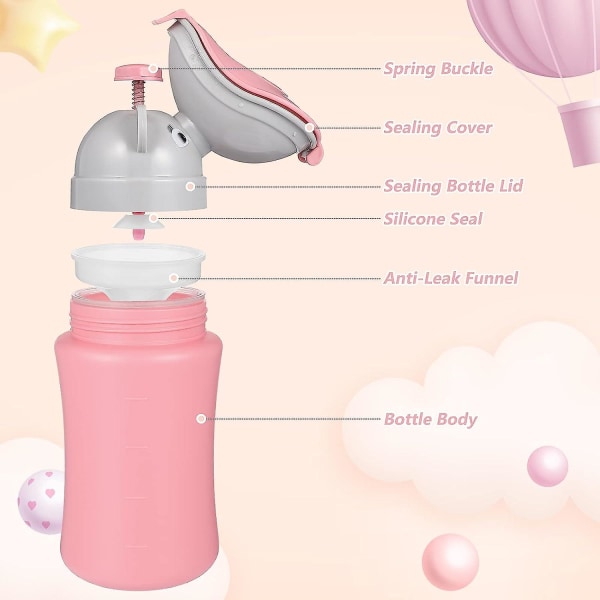 Universal Mini Toalett Mobil Nödres Toalett Resa Potta Rosa (Flickor)