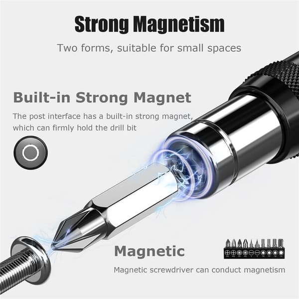 1/4\" Hex Magnetisk roterande bits Snabbväxlande pilotbits Rotationsbitshållare för trånga utrymmen Magnetisk bitshållare (Gul + Silver)