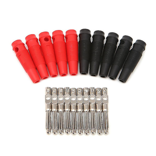 5 par/10 st 4mm 32a Lödfria sidostaplingsbara bananplugg koppar