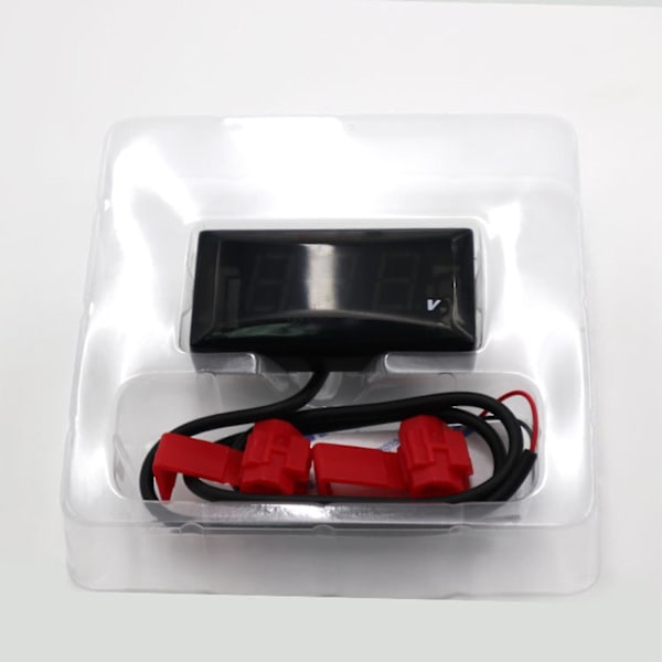 12V Digital LED-display Voltmeter Spänningsmätare Panelmätare Motorcykel Bil Yo（Röd）