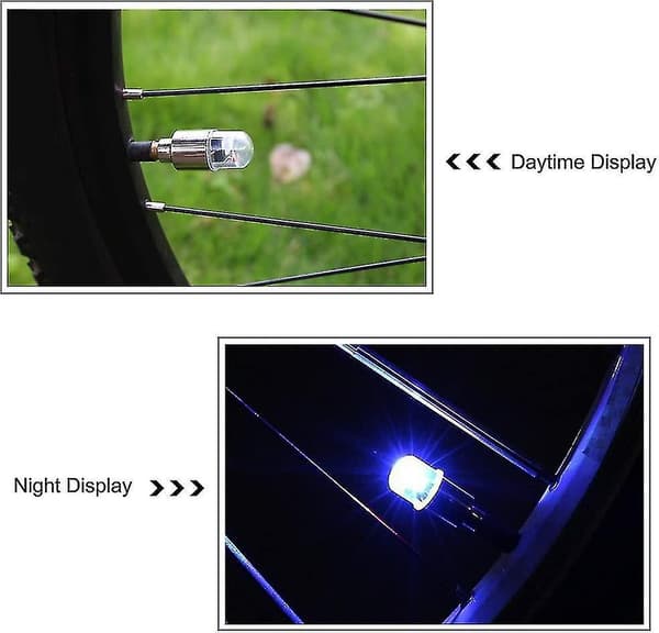 4-pack LED-ventilbelysning för bildäck, cykelhjul, vattentäta ventilhattslampor (färgglada)