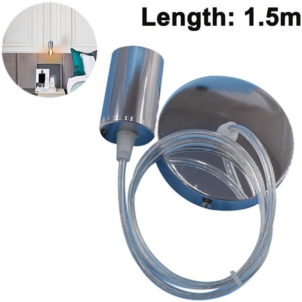 Pendellampa i metall, E27 lamphållare med kabel, sladdpendel, pendellampsladd, idealisk för takbelysning, 1,5 m