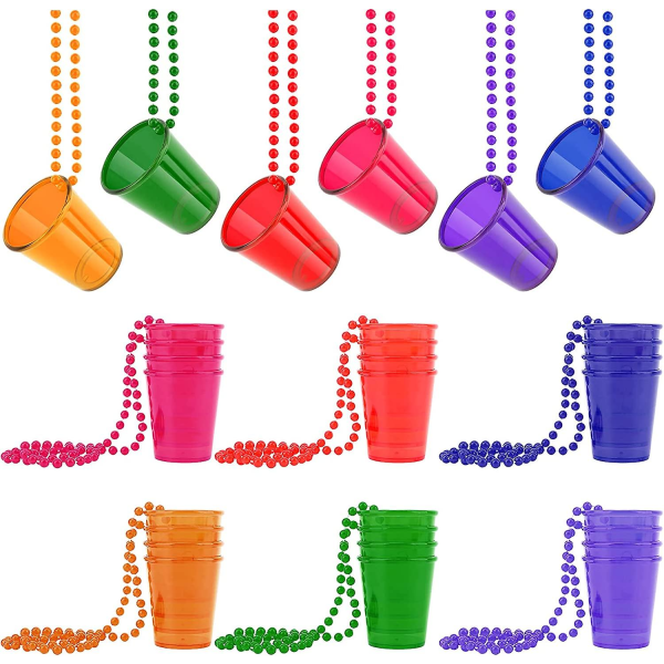 24-pack pärlglashalsband, födelsedagsglashalsband i plast (flerfärgat)