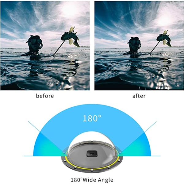 Dome Port för GoPro Hero 9 Hero 10 Black