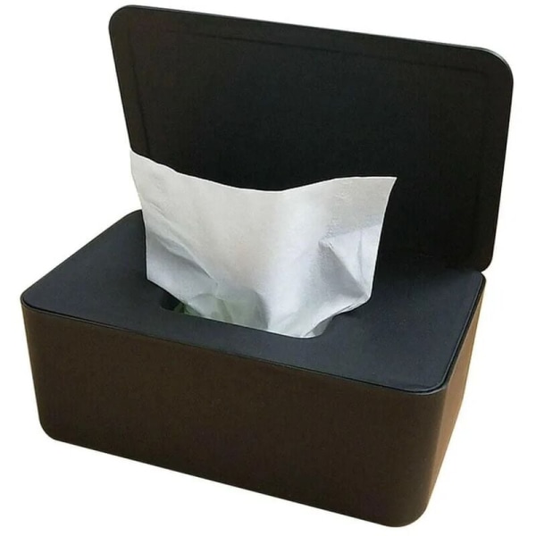 Vådservietter Opbevaringsboks Tissue Box Vådservietter Opbevaringsboks med låg Sort