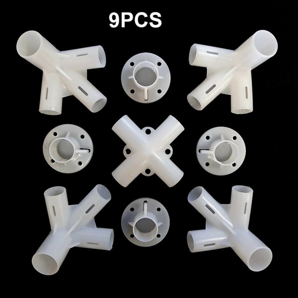 1 Set Reservdelar Fötter Hörn Center Connector Intubation Tillbehör Ersättning för vandring Markis Tält Utomhus Gazebo Trip9PCS