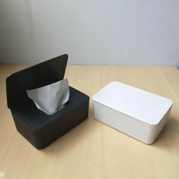 Vådservietter Opbevaringsboks Tissue Box Vådservietter Opbevaringsboks med låg Sort