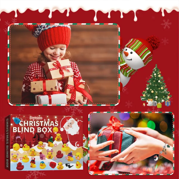 Adventskalender 2023 24 st Gummi Ankor Gul Anka Leksaker för Pojkar Flickor Barn Jul Adventskalender Julklapp