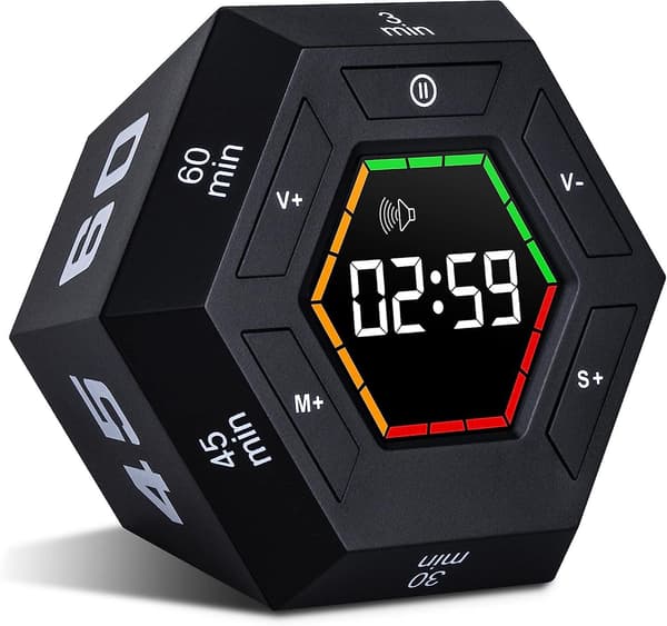 Timer, smart nedräkningsvisuell timer för barn, magnetiska produktivitetstimerverktyg för barn och vuxna, stor display digital kökstimer för matlagning(bla