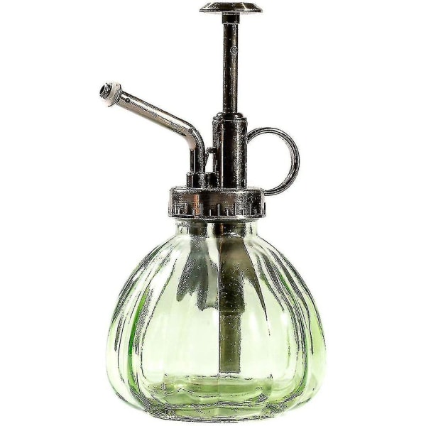 Glas-sprhflasche Pflanzene, 16 cm hög vintage-stil med brons-plast-topp-pump Enhands-spruta för inomhusbruk, växter, rengöring