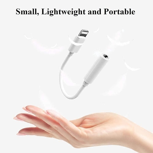 Apple MFi-certifierad 3-pack Lightning till 3,5 mm hörlursadapter iPhone 3,5 mm Jack Aux Dongle-kabel Hörlurar Hörlursomvandlare Kompatibel med